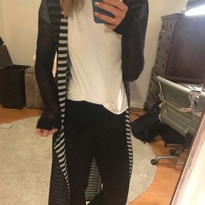 Navy & white knit duster